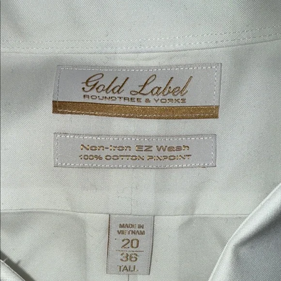 Roundtree & Yorke White Dress Shirt for Men - Picture 3 of 3